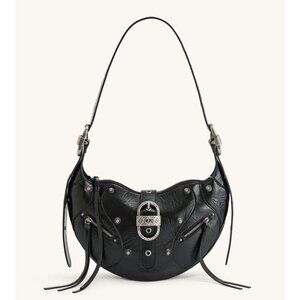 JW Pei Tessa Crushed Shoulder Bag Black With Box